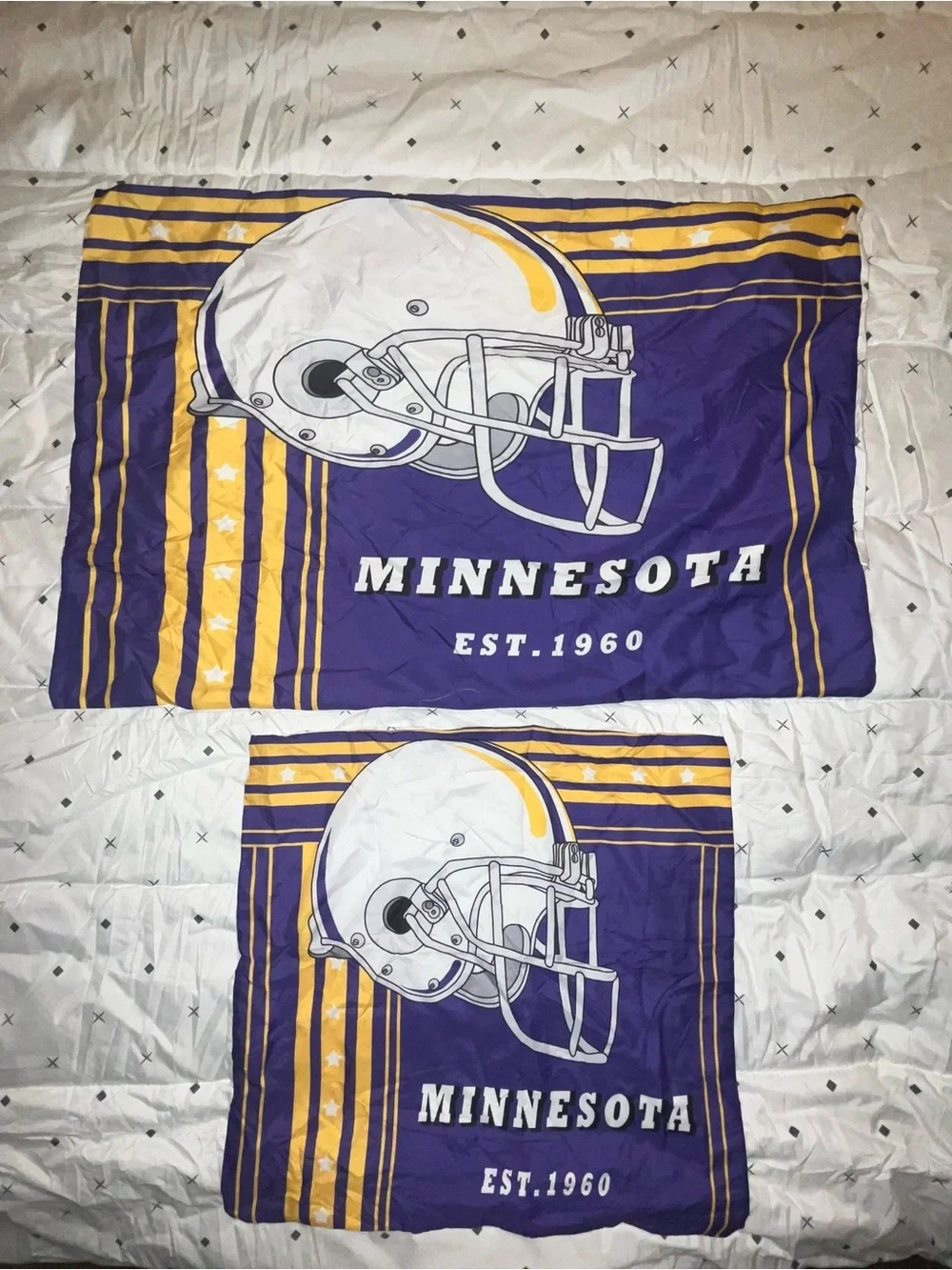 Minnesota Team Purple & Gold Football Bedding Full Size Comforter Set